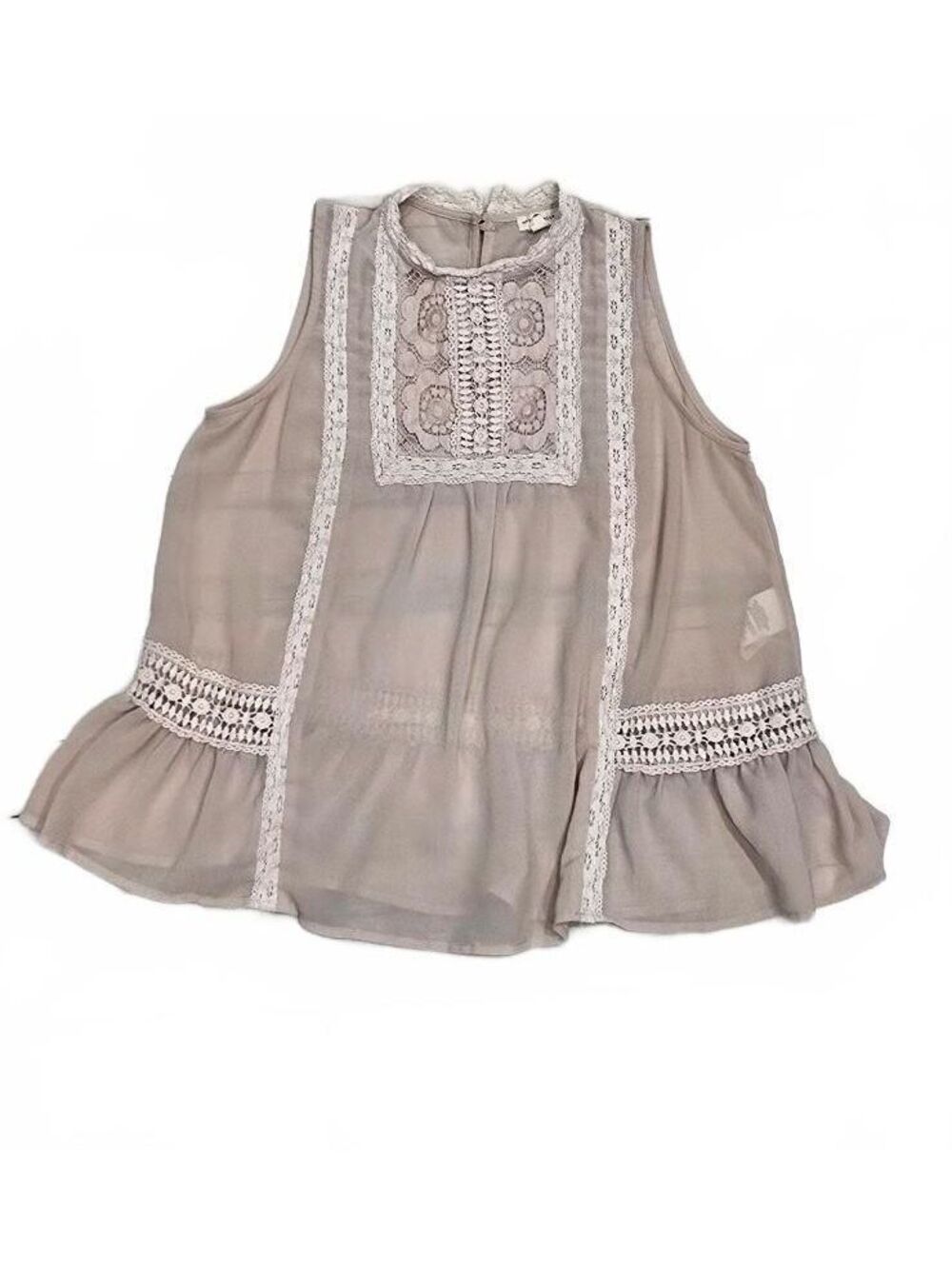 Mason & Belle Women's Sleeveless Lace Detail Blouse, Size Small